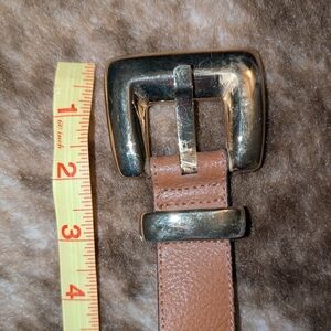 Brown Leather Belt with Gold Hardware